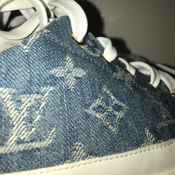Authentic Louis Vuitton Monogram Denim Sneakers - Picture 3 of 10